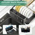 thumbnail image 2 of Large Capacity Dish Drying  with Utensil Holder, Space Saving Kitchen Organizer, Black, 2 of 6