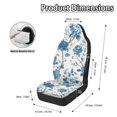 thumbnail image 6 of POLERO Blue Peony Car Seat Cover Polyester Fabric Stretch Waterproof, Set of 2 Auto Seat Protectors for Vehicle Interior, 6 of 12