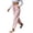 Pink, variant on Women's Cotton Blend Striped Straight Leg Pants, Elastic Drawstring Waist, Side Pockets, Relaxed Fit