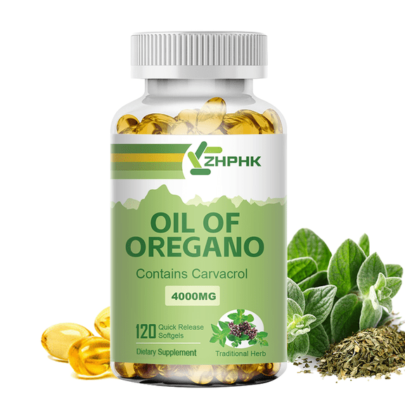ZHPHK Oil of Oregano with Black Seed Oil, 4000mg Oregano Oil Capsules for Immune Support with High Carvacrol Thymoquinone, Antioxidant,120 capsules