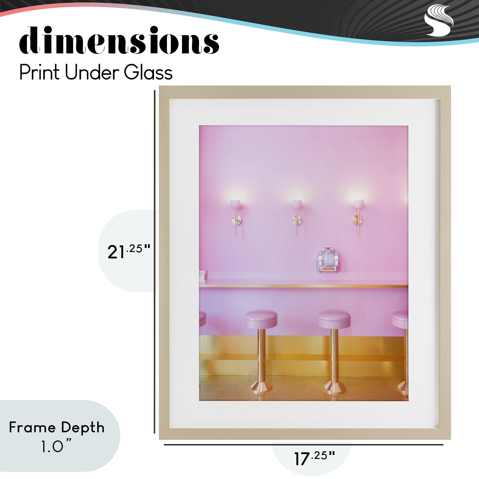 Stupell Industries Pink Retro Dessert Parlor Birch Framed Print Under Glass, design by LISH Creative