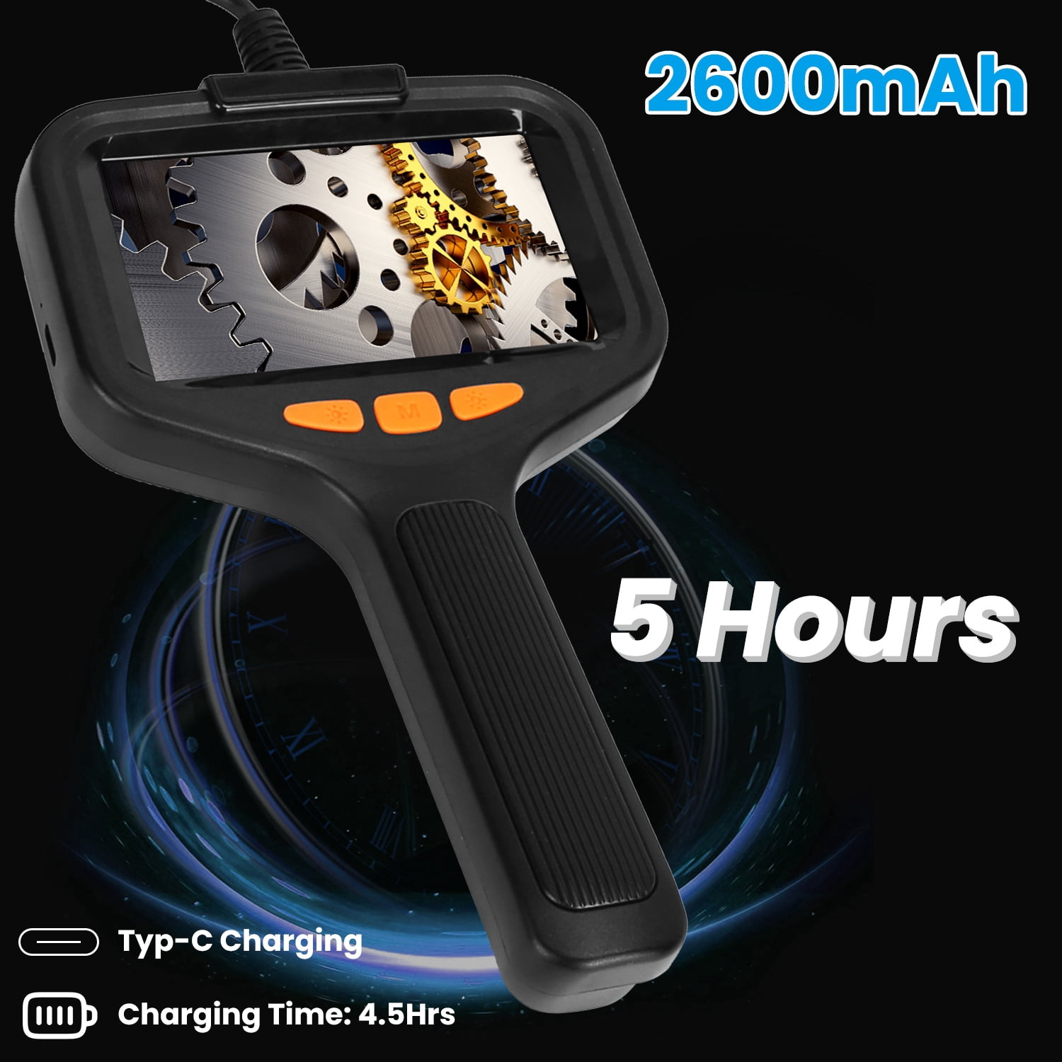 4.3in Borescope,  Endoscope Camera with Light, IP67 Waterproof Endoscope, 1080P HD Inspection Camera, with 16.4ft Wire