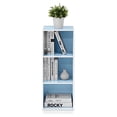 thumbnail image 4 of Librería Furinno, estante abierto de 3 niveles, blanco/azul claro, 30 x 80 x 24 cm, 4 of 7
