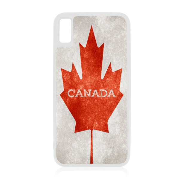 Flag Canada Canadian Grunge Flag Design White Rubber Case for iPhone