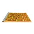 thumbnail image 2 of Ahgly Company Machine Washable Indoor Square Abstract Yellow Contemporary Area Rugs, 3' Square, 2 of 4