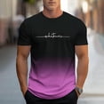 thumbnail image 2 of Wavsuf Plain T Shirts Men Short Tees Sleeve Elasticity Fashionable Tight Round Neck Undershirt T Shirt Hot Pink Size M, 2 of 6