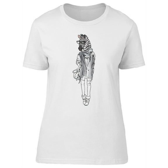 Cute Hipster Fashion Zebra Lady Tee Women's -Image by Shutterstock
