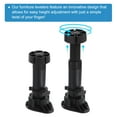 thumbnail image 4 of Adjustable Legs, 8 Pack 44 x 120mm - Furniture Leveling Foot, Thick Thin Legs Leveler Support for Bed (Black), 4 of 5
