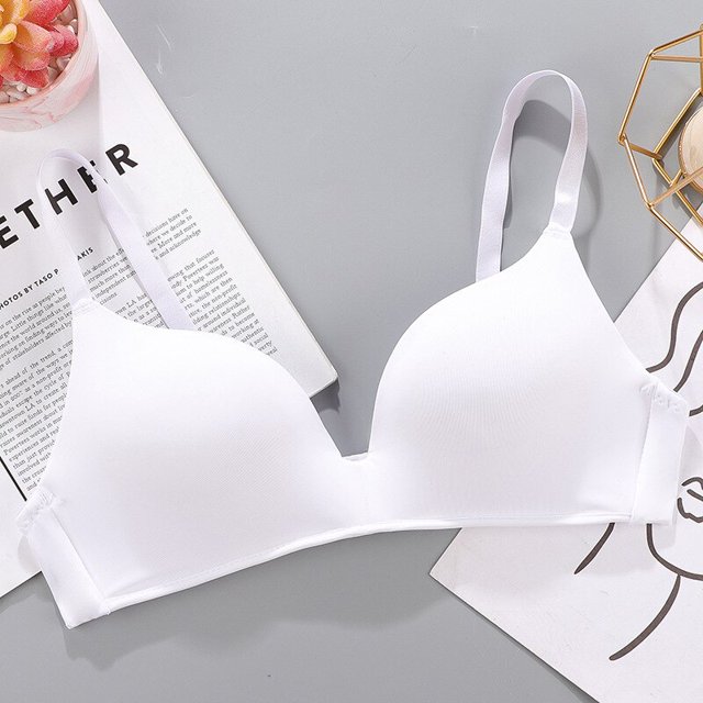 Sujetador de realce sin aros para mujer, ropa interior Sexy, transpirable, fino, 12 colores, fruncido