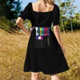 thumbnail image 4 of To Infinity (Fluid Glitch Neon Abstract Art) Sling Dress Woman's evening dress Clothing female, 4 of 7