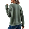 thumbnail image 5 of Suéter de cuello en V de primavera y otoño europeo y americano, suéter informal holgado para mujer, 5 of 5