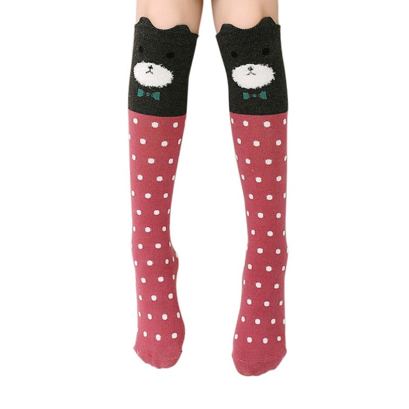 Womens/Girls Cartoon Anchors Pattern Casual Socks Yoga Socks Over The Knee High Socks 23.6