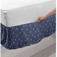 thumbnail image 2 of Navy Blue Bed Skirt, Summer Night Sky with Messy Little White Stars and Circles Fun Kids Design, Elastic Bedskirt Dust Ruffle Wrap Around for Bedding Decor, 4 Sizes, Navy Blue White, by Ambesonne, 2 of 2