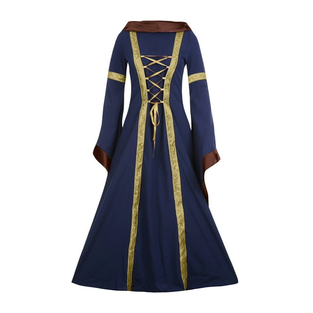 lSLJS Women's Medieval Costume Retro Renaissance Women's Dress, Womens Medieval Maxi Dress