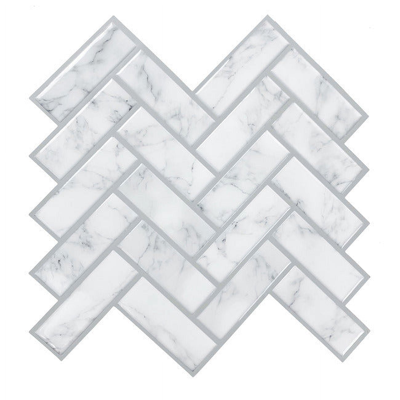Marble Herringbone Peel And Stick Backsplash
