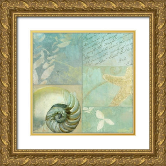 Sophie 6 12x12 Gold Ornate Wood Framed with Double Matting Museum Art Print Titled - Beach Expressions I