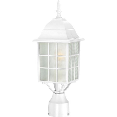 Nuvo Lighting 60/4907 Adams One Light Post Lantern 100 Watt A19 Max. Frosted Glass White Outdoor Fixture