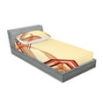 thumbnail image 2 of Ambesonne Modern Fitted Sheet & Pillow Sham Set, Abstract Curvy Stripes, Twin, Multicolor, 2 of 2