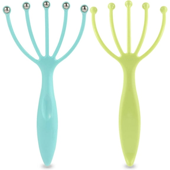 Scalp Massager,Handheld Claw Head Massager for Deep Relaxation & Stress Reduction in The Office Home SPA. Blue and Green(2-Pack)