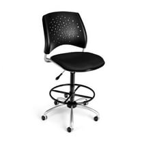 OFM Model 326-DK Armless Fabric Swivel Task Chair and Kit, Black