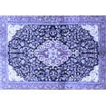 thumbnail image 1 of Ahgly Company Machine Washable Indoor Rectangle Medallion Blue Traditional Area Rugs, 7' x 9', 1 of 4