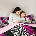 thumbnail image 5 of Manfei Zebra Leopard Print 3 Pieces Queen Comforter Set for Female Men Teens,Geometric Plaid Ultra Soft Bedding Sets,Animal Print Bedding Comforter Set,Breathable Home Decor,Reversible, 5 of 8