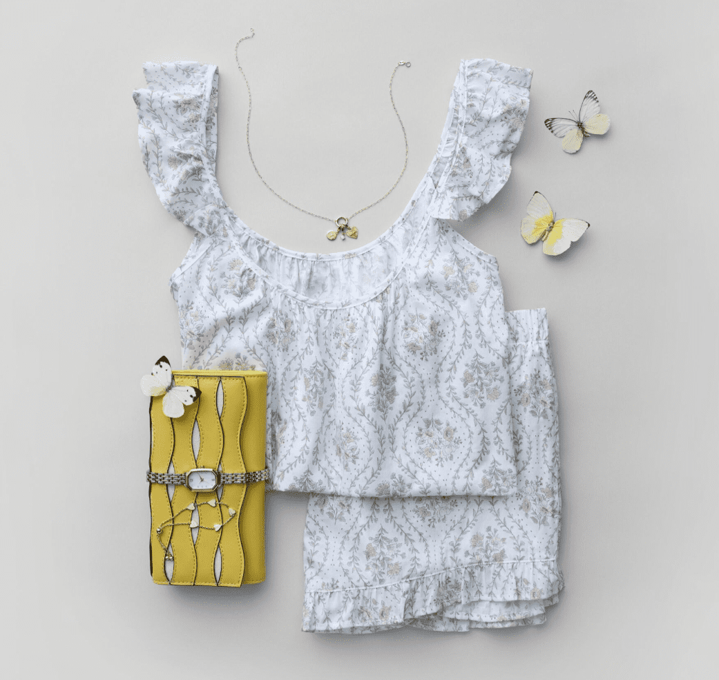 Joyspun Women's Woven Sleep Cami and Shorts Set with Ruffle, 2-Piece, Sizes XS-3X