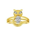 thumbnail image 1 of RYLOS Rings for Women 14K Yellow Gold CAT Ring Oval 7X5MM Gemstone &  Sparkling Diamonds April White Topaz Jewelry Size 13, 1 of 7