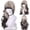 B, variant on 28-inch wavy long hair wig, women's style, gray-red highlights, suitable for cosplay and party wear
