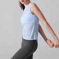 thumbnail image 2 of Open Back Workout Tops for Women Lightweight Backless Sleeveless Tank Top Yoga Athletic Gym Base Tee Shirt (XL, Light Blue), 2 of 8