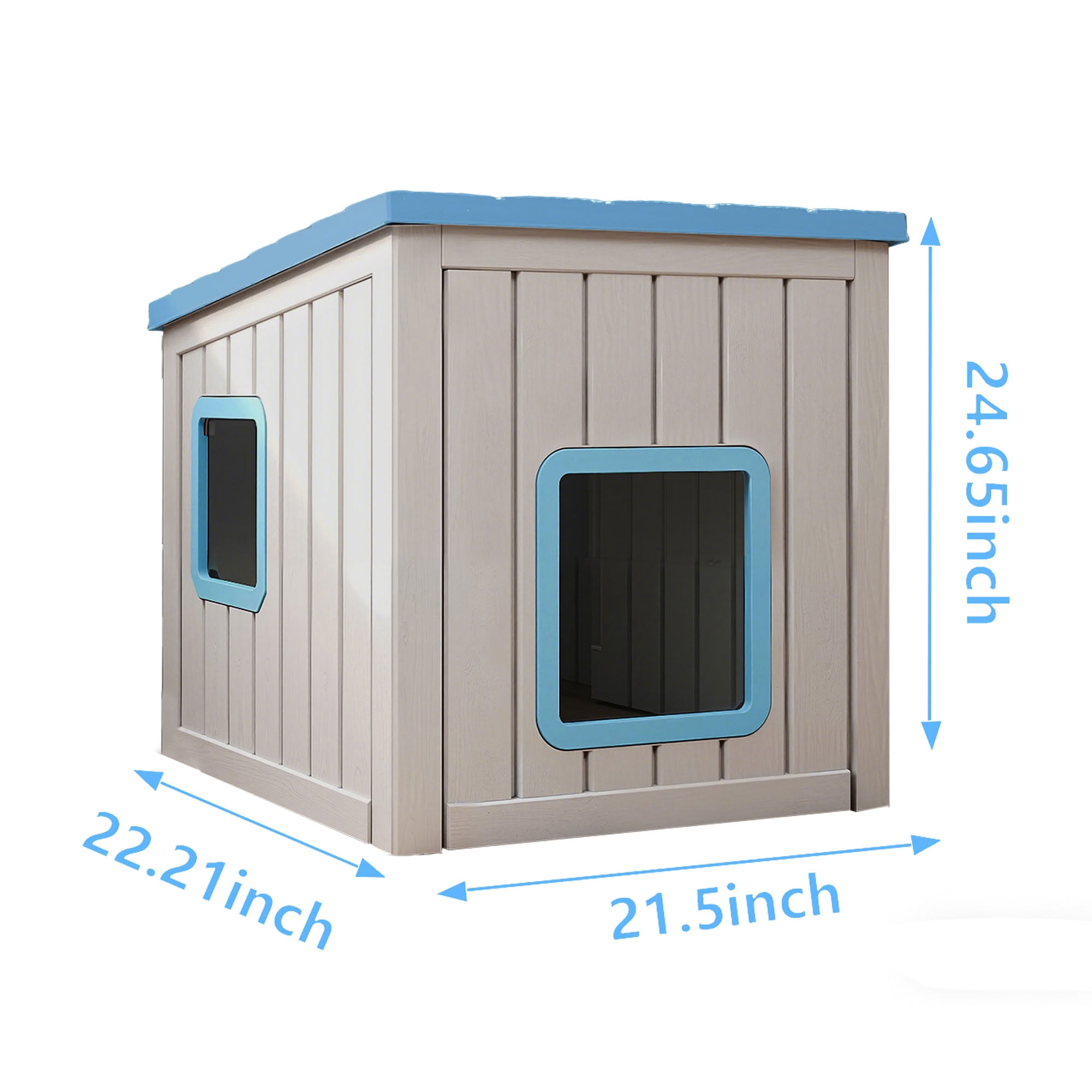 MAYEERTY Dual-Door Cat House for Indoor & Outdoor, Rain-Resistant Sloped Roof Pet Retreat with Easy-Clean Leak Holes