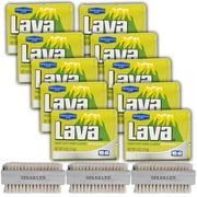 Lava Soap Bar Bulk Kit: (10 Pack) Hand Pumice Cleaner Exfoliating Commercial Scrub   (3 Pack) Wooden Nail Brush Scrubber For Cleaning, Compatible With Lava.