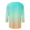 thumbnail image 5 of Fashion 3/4 Sleeve Summer Tops for Womens 2024 Plus Size Spring And Summer Gradient Printed Top Collar Button Sexy Shirt 3/4 Sleeve Long Sleeve V Neck Top/Shirt Gifts for Womens, 5 of 7