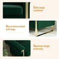 thumbnail image 2 of Green Velvet Loveseat Sofa Couch, 84" Luxury Large Sectional Sofa Couch with Gold Metal Legs for 3-4 Persons, Mid-Century Modern Sofa, Chesterfield Sofa Couch for Living Room Bedroom, 2 of 7