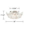 thumbnail image 7 of Possini Euro Design Filoli 16" Modern Semi Flush-Mount Ceiling Light Fixture Kitchen Foyer Flower Silver Brushed Nickel Finish, 7 of 7