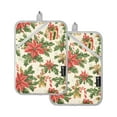 thumbnail image 7 of Yayeee Pot Holders Kitchen Heat Resistant with Pocket 7"x9.8" Cotton Oven Cooking Hot Pads, Retro Christmas Holly, 7 of 7