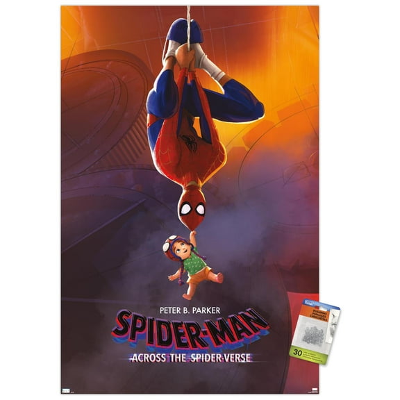 Marvel Spider-Man: Across The Spider-Verse - Peter & Mayday Parker One Sheet Wall Poster with Pushpins, 22.375" x 34"