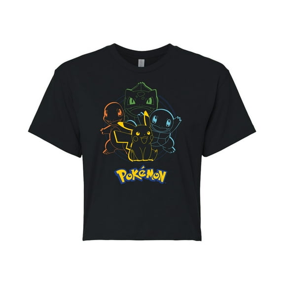 Pokémon - Starter Pokémon - Juniors Cropped Cotton Blend T-Shirt
