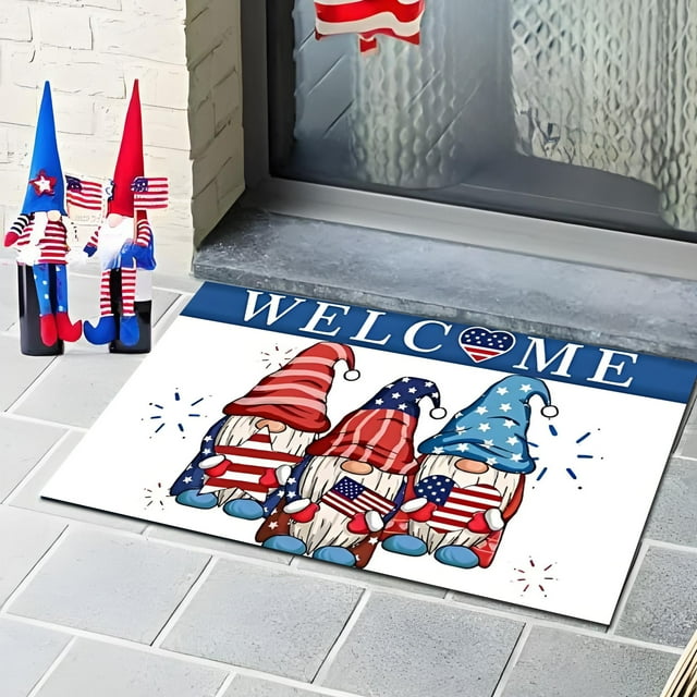 Felpudo con Bandera de Ee.Uu. Uu., de Nailon, Fácil de Limpiar, Duradero, para Uso En Interiores y Exteriores, Apto para Mascotas, Ideal para Porches, Garajes, Ideal Como Regalo para Fiestas.