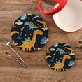 thumbnail image 2 of Dinosaurs in Space Trivet Mats Pot Holders Cotton Woven Non-Slip Heat Resistant for Hot Pots Pans Pats for Cooking Baking Set of 2, 2 of 7