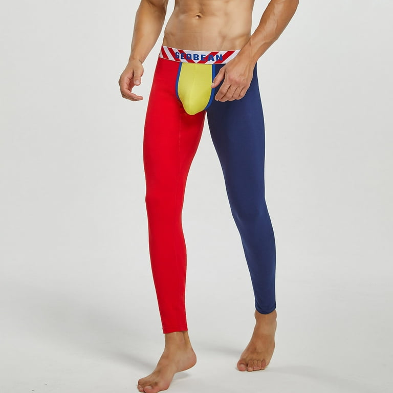 Thermal Base Layer Pant for Men Color Matching Thermal Underwear Sexy  Stretch Fleece Lined Base Layer for Cold Weather