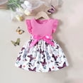 thumbnail image 4 of Summer Butterfly Dress for Girls Casual Flutter Ribbed Dress A-Line Cotton Cute Going Out Outfits Lounge Wear, Hot Pink, 2-3 Years, 4 of 4