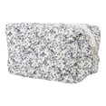 thumbnail image 1 of Bolsita de maquillaje portátil para mujeres con patrón de flores, ideal para viajes y vacaciones, de algodón azul, 1 of 3