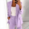 thumbnail image 3 of Aofany Two Piece Sets for Women Dressy Long Sleeve Button Blazer Jacket and Straight Leg Pants Suit Buisness Casual Outfits, 3 of 7