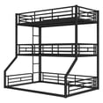 thumbnail image 6 of Harper & Bright Designs Triple Bunk Bed Twin over Twin over Full with Safety Guardrails, Metal Floor Bunk Bed Frame for Boys and Girls, Black, 6 of 11