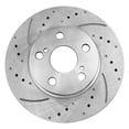 thumbnail image 4 of Funire Front Brake Kit for Toyota Prius 2004 2005 2006 2007 2008 2009 Drilled & Slotted Disc Brake Rotors Ceramic Brakes Pads Replacement Brake Pad and Rotor Kits: 10.04" inch Rotor, 4 of 11