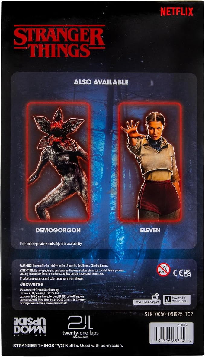 Stranger Things Dustin Upside Down Collector Figure - 6 inch Highly Detailed Figure with Soft Good Clothing and Unique Accessories