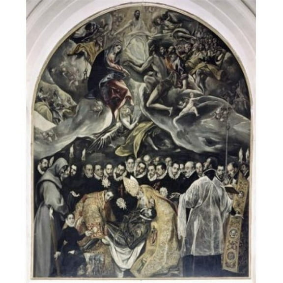 The Burial of Count Orgaz 1586 El Greco 1541-1614 Greek Iglesia Santo Tome Toledo Spain Poster Print - 18 x 24 in.