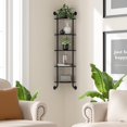 thumbnail image 2 of Corner Shelf 5-Tier, Wall Shelves for Bedroom, Hanging Corner Shelves Wall Mount, Rustic Industrial Pipe Shelves for Bathroom Thanksgiving Day, Living Room Decor (Black), 2 of 13