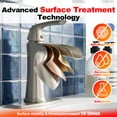 thumbnail image 5 of SUNRINX Brushed Nickel Waterfall Bathroom Faucet, Single Handle Sink Faucet with Drain, 5 of 10